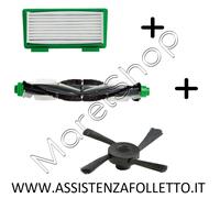 SPAZZOLA PRINCIPALE FILTRO SETOLA ORIGINALE ROBOT FOLLETTO VR 100 ASPIRAPOLVERE