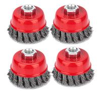 Spazzola professionale a tazza e spazzola conica, 4 pezzi per smerigliatrice angolare, M14 x 4 (4 x 3 pollici)