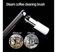 Spazzola professionale per la pulizia del vapore espresso con testa in nylon resistente alle alte temperature e manico in legno massello, dispositivo di ritenzione dell'acqua e tubo di sfiato del