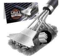Spazzola pulizia griglia Barbecue in acciaio Inox Con Raschietto