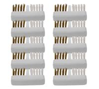 Spazzola Pulizia Punte Unghie Elettriche 10 Pezzi Rame Plastica | Doppia Setola Sintetica, per Supporti e Punte Manicure, Uso Salone, Pulizia Rapida e Pratica