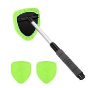 Spazzola Pulizia Vetri Auto Spazzola per lavaggio auto automatica telescopica asta lunga gomito 15° per parabrezza e vetri auto(Green set)