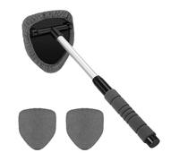 Spazzola Pulizia Vetri Auto Spazzola per lavaggio auto automatica telescopica asta lunga gomito 15° per parabrezza e vetri auto(Gray set)