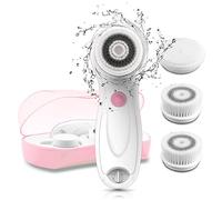 Spazzola Pulizia Viso,TOUCHBeauty Elettrica per la Pulizia con 3 Testine Esfoliante per Restringe I Pori, L’esfoliazione Delicata, e lo Scrub Profondo,Adatto a Tutti I Tipi di Pelle TB-0759AP(Rosa)