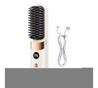 Spazzola Raddrizzante Per Capelli Display Della Temperatura Arricciatura | Attrezzi per Arricciare e Pettine Piastra per Capelli Senza Filo Ideale per Ragazze Adolescenti e Uso Quotidiano a Casa o