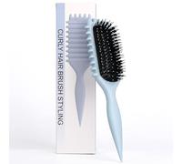 Spazzola Ricci Bounce, Curly Hair Brush, Spazzola per Ricciolo di Rimbalzo, Spazzola per Capelli Ricci Setole Cinghiale (C)
