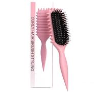 Spazzola Ricci Bounce, Spazzola Capelli Ricci, Curly Hair Brush, Spazzola per Ricciolo di Rimbalzo, Spazzola per Capelli Ricci Setole Cinghiale (B)