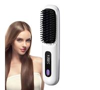 Spazzola Riscaldata,Styler Asciugacapelli Volumizzante - Spazzola Elettrica Senza Fili Con 3 Livelli Regolabili Schermo Touch Per Styling Donne Ragazze Casa Viaggio Volume