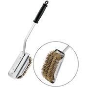RÖSLE Spazzola per la pulizia del barbecue SlideX, con manico lungo e manico in plastica, setole intercambiabili, in ottone, lunghezza: 47,5 cm, larghezza: 8,4 cm, altezza: 8,5 cm