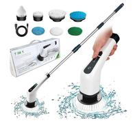 SPAZZOLA ROTANTE PULIZIA ELETTRICA A BATTERIA 7 TESTE PER BAGNO CUCINA PIASTRELL