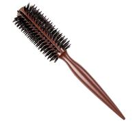 Spazzola rotonda a 12 file con setole di cinghiale, spazzola rotonda con setole di cinghiale per asciugatura e styling, spazzola in legno per volume, lucentezza e capelli sani