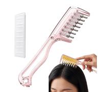 Spazzola rotonda estesa a sette denti, pettine massaggiante per capelli | Strumento per massaggiare i capelli con guida all'olio per uomini, papà, lunghi, ricci, nodi, casa, viaggi, donne, signore