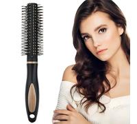 Spazzola rotonda per capelli,pettine anticrespo,per Donne, Uomini e Bambini,creazione e levigatura capelli ricci o ondulati spazzola per asciugacapelli,setole in nylon,antistatico (Punta Gialla)