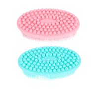 Spazzola Sensoriale in Silicone 2 Pezzi a Doppio Lato per Ragazzo Ragazza | Superficie Testurizzata, Presa Leggera ed Ergonomica, per Gioco Sensoriale e Doccia, Set per Mani Piccole