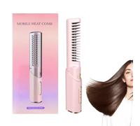Spazzola senza fili per capelli senza fili - Pettine per lisciare piccoli capelli portatile | Pettine in stile anti-calcolo ricaricabile USB per lisching e curling, ideale per viaggi, strumento per