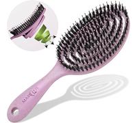Spazzola Setole Cinghiale - Districante professionale con doppia molla a spirale, ideale per ogni tipo di capelli. Naturali, garantisce una cura delicata e risultati perfetti