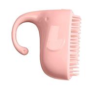 Spazzola Shampoo con Manico in Silicone per Cuoio Capelluto Rosa | ABS e Silicone, Impugnatura Ergonomica, Esfoliazione Delicata, per Bagnetto a Casa e Cura Gentile