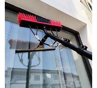Spazzola telescopica alimentata ad Acqua da 3,6-10,8 m, con tergivetro e Dispenser di Sapone, idropulitrice, Asta per la Pulizia delle finestre, pulitore per tetti di verande con Pannelli so