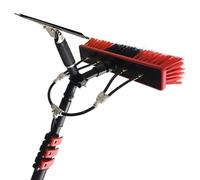 Spazzola telescopica alimentata ad acqua, strumento per la pulizia dei pannelli fotovoltaici, kit spazzola alimentata ad acqua con tergivetro, pulizia dei pannelli solari,35cm-6m/20ft