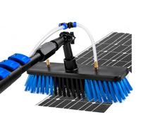 SPAZZOLA TELESCOPICA NTG - Robusta spazzola telescopica per finestre, verande e impianti solari - Lunghezza 4,6 m o 7 m con raccordo per l'acqua e dosatore di sapone