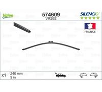 Tergicristallo per parabrezza VALEO 574609, Silencio VR262 Lunghezza 240mm, indietro, 1 pezzo