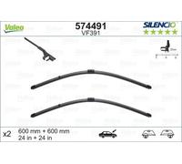 SPAZZOLA TERGI SILENCIO FLAT BLADE ANT DX/SX COPPIA 600mm + 600mm CODICE BREVE: