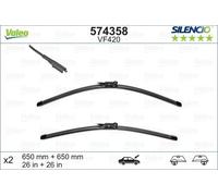 SPAZZOLA TERGI SILENCIO FLAT BLADE ANT DX/SX COPPIA 650mm + 650mm CODICE BREVE: