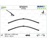 SPAZZOLA TERGI SILENCIO FLAT BLADE ANT DX/SX COPPIA 650mm + 650mm CODICE BREVE: