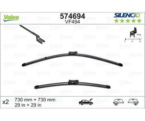 SPAZZOLA TERGI SILENCIO FLAT BLADE ANT DX/SX COPPIA 730mm + 730mm CODICE BREVE: