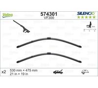 SPAZZOLA TERGI SILENCIO FLAT BLADE ANT SX COPPIA 530mm + 475mm CODICE BREVE: VF3