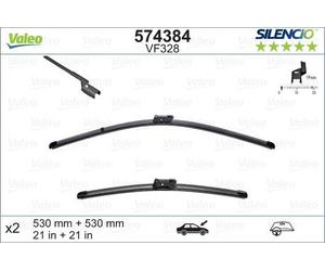 SPAZZOLA TERGI SILENCIO FLAT BLADE ANT SX COPPIA 530mm + 530mm CODICE BREVE: VF3