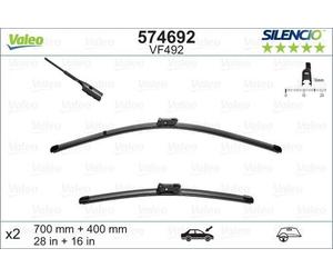 SPAZZOLA TERGI SILENCIO FLAT BLADE ANT SX COPPIA 700mm + 400mm CODICE BREVE: VF4