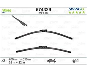 SPAZZOLA TERGI SILENCIO FLAT BLADE ANT SX COPPIA 700mm + 550mm CODICE BREVE: VF4