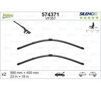 SPAZZOLA TERGI SILENCIO FLAT BLADE ANTERIORE DESTRASINISTRA COPPIA 580mm + 450mm