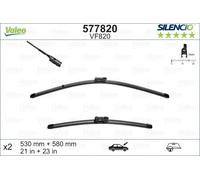 SPAZZOLA TERGI SILENCIO FLAT BLADE ANTERIORE SINISTRA COPPIA 530mm + 580mm CODIC