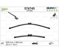 SPAZZOLA TERGI SILENCIO FLAT BLADE ANTERIORE SINISTRA COPPIA 600mm + 380mm CODIC