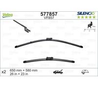 SPAZZOLA TERGI SILENCIO FLAT BLADE ANTERIORE SINISTRA COPPIA 650mm + 580mm CODIC