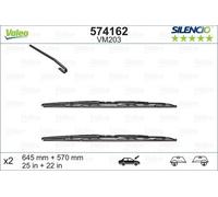 SPAZZOLA TERGI SILENCIO PERFORMANCE ANT DX/SX COPPIA 645mm + 570mm CODICE BREVE: