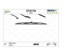 VALEO Silencio Tergicristallo V41 Spazzola Tergicristallo Convenzionale, Durevole e Resistente, per Tutte le Stagioni, 400mm Confezione da 1, singola 574110