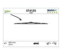 VALEO Silencio Tergicristallo V60 Spazzola Tergicristallo Convenzionale, Durevole e Resistente, per Tutte le Stagioni, 600mm Confezione da 1, singola 574125