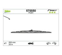 Spazzola Tergi Valeo 575550 First per Lada Renault Dacia Centro Lato Conducente
