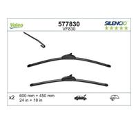 VALEO Silencio Tergicristalli VF830 Kit di Spazzole tergicristallo originali Flat Blade ad Alte Prestazioni, Maggior Visibilità su Strada 600mm/450mm Anteriore Confezione da 2 577830
