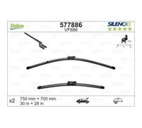 Spazzola Tergi Valeo 577886 Silencio Flat Blade Set per Ford Renault