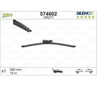 Tergicristallo per parabrezza VALEO 574602, Silencio Xtrm VR271 Lunghezza 380mm, indietro, 1 pezzo