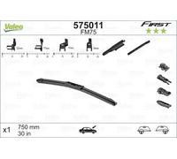 Spazzola tergicristallo VALEO First Flat Blade FM75, 750mm, Anteriore, 1 Pezzo