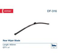 Tergicristallo per parabrezza DENSO DF-316, Flat Blades Lunghezza 400mm, indietro, 1 pezzo