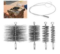 Spazzola Tubi Stufa, Set Da 4 Pezzi Spazzola Per Caldaie, Spazzola Per Pulire I Tubi Della Stufa A Pellet, 30 mm, 50 mm, 80 mm, 150 mm, Filo Metallico Per La Pulizia Di Camini, Caldaie
