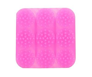 Spazzola universale antiscivolo in silicone per shampoo, spazzola per capelli e pelle cavelosa, massaggio corpo, vasca, massaggiatore per testa morbida (rosso rosato)