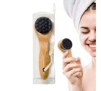 Spazzola Viso A Secco Scrubber Con Manico In Legno Per Naso Mascella Collo