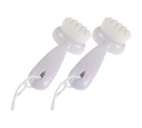 Spazzola Viso Manuale con Manico, Set 2 Pezzi Bianco